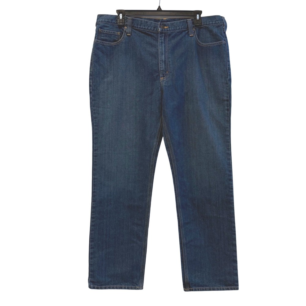 Carhartt Blue Denim Jeans Straight Traditional Fit Pants Mens 42x32